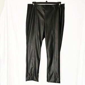 Simply Vera Vera Wang Women's Black Vinyl Ankle Pants XL